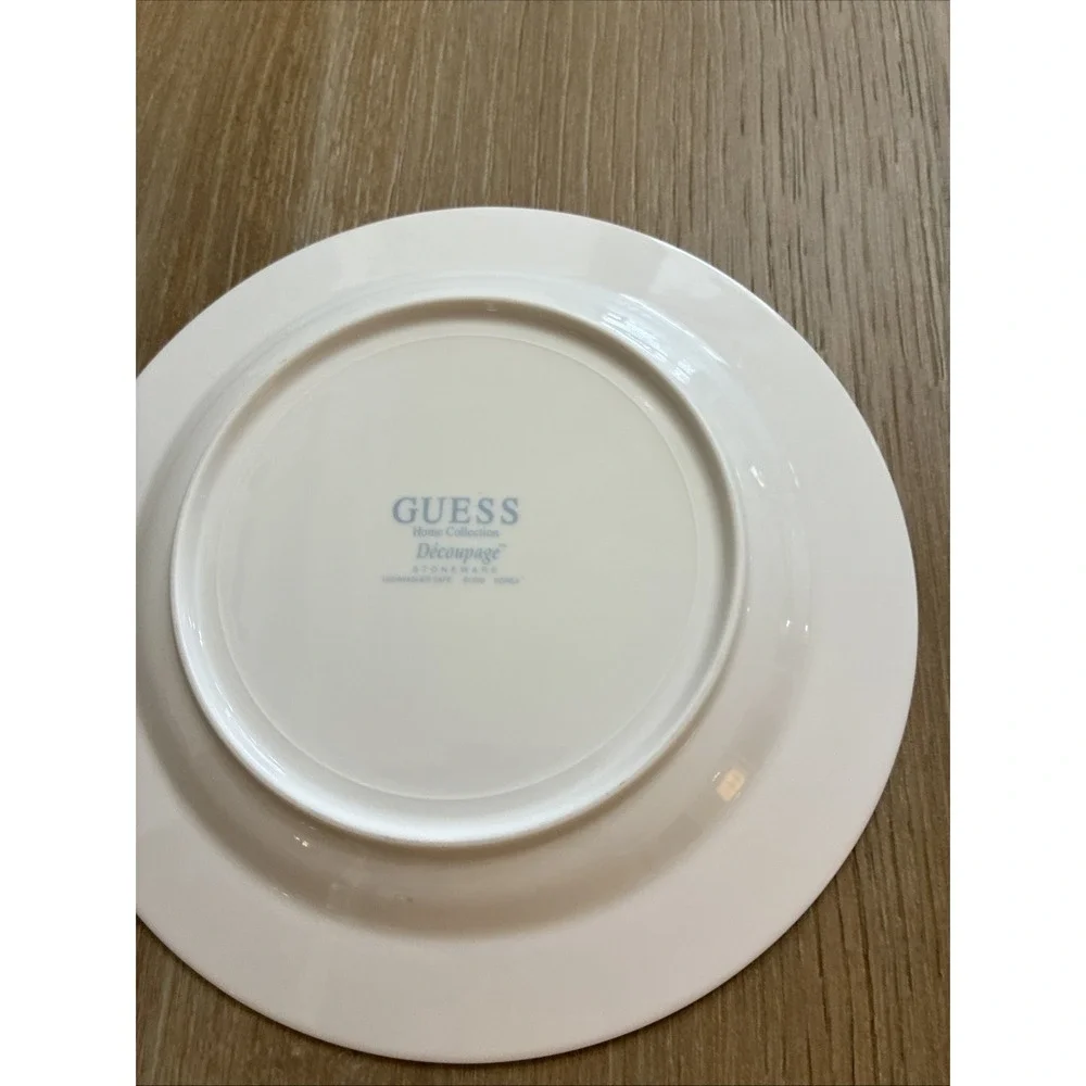 Guess Home Collection Decoupage Salad Plate Lot Of 4 8